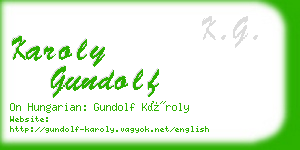 karoly gundolf business card
